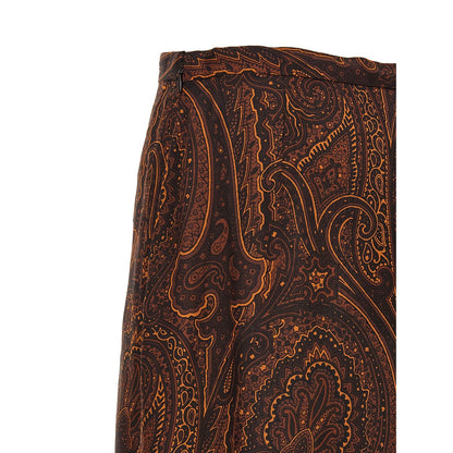 Etro Brown Silk Mini Skirt