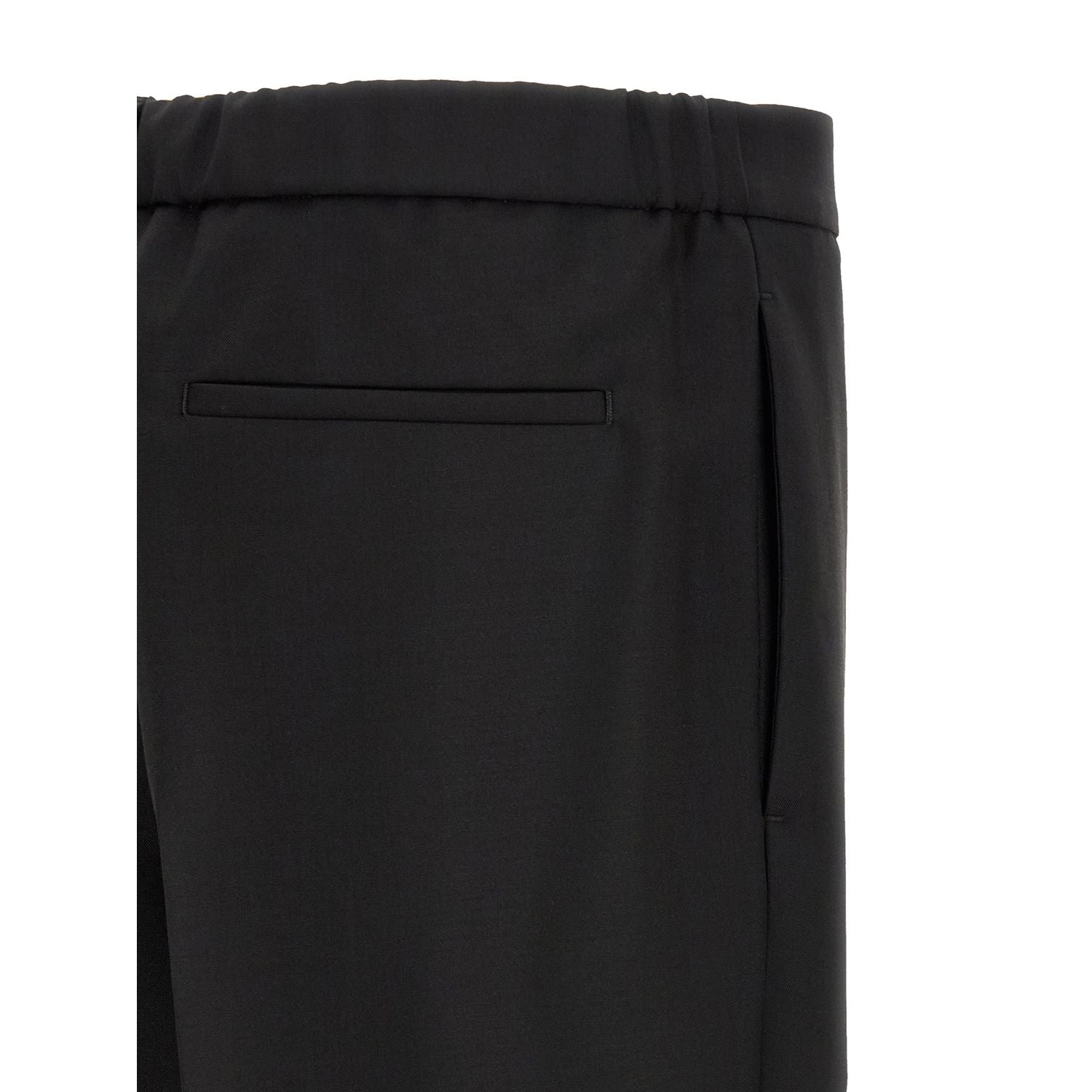 Jil Sander Black Virgin Wool Cropped Pants