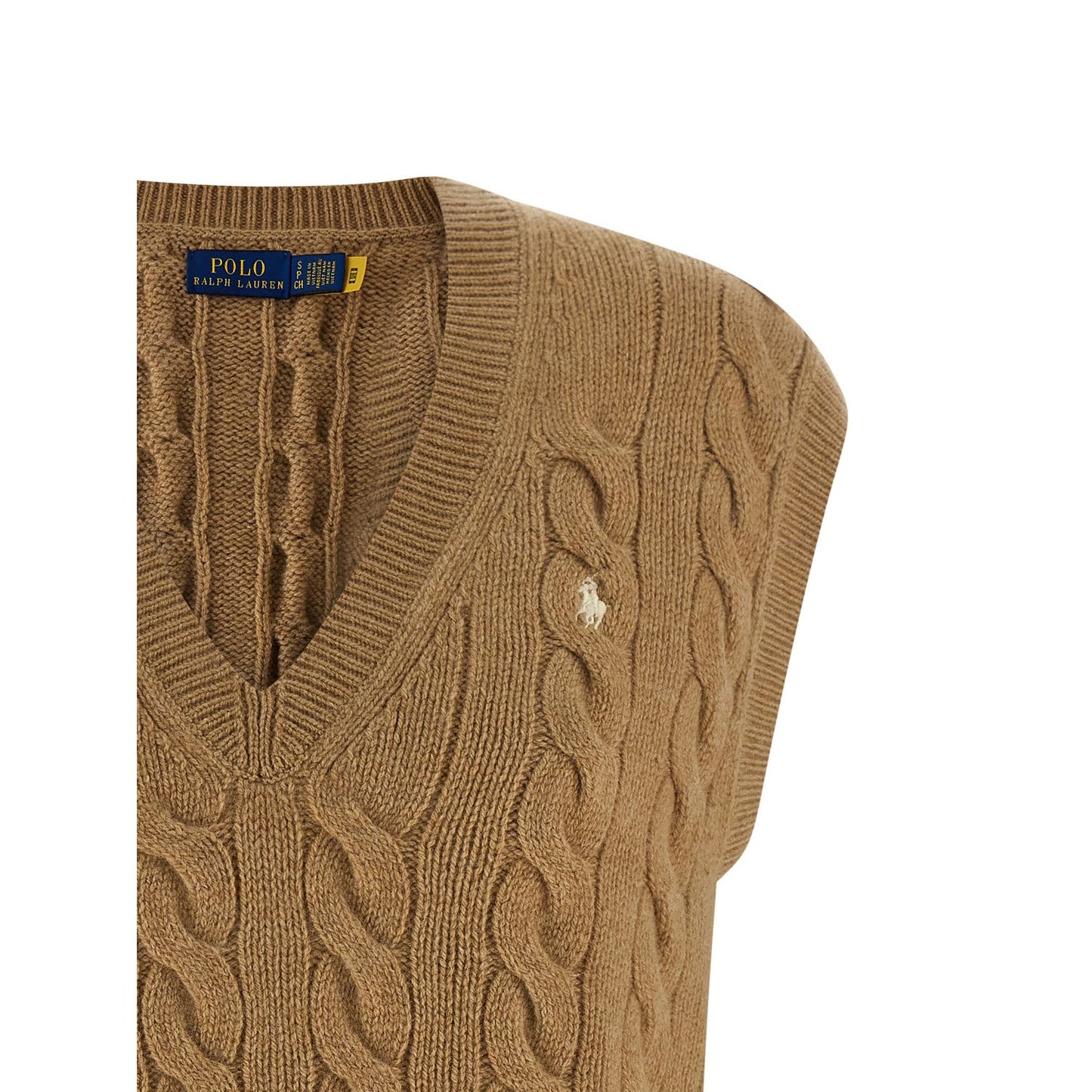 Polo Ralph Lauren Beige Wool Sleeveless Jacket