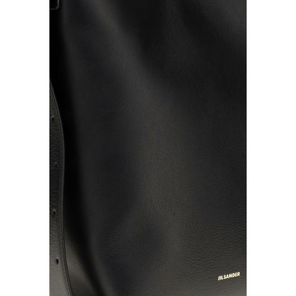 Jil Sander Black Calf Leather Bos Taurus Shoulder Bag