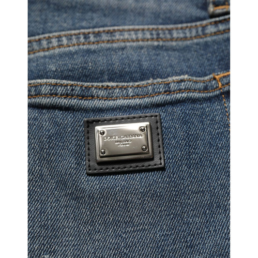 Dolce & Gabbana Blue Cotton Stretch Skinny Denim Trouser Jeans