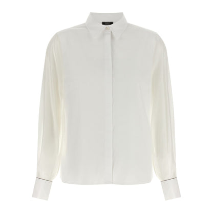 Peserico White Cotton Blouse