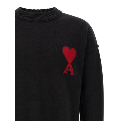 Ami Paris Black Wool Cardigan