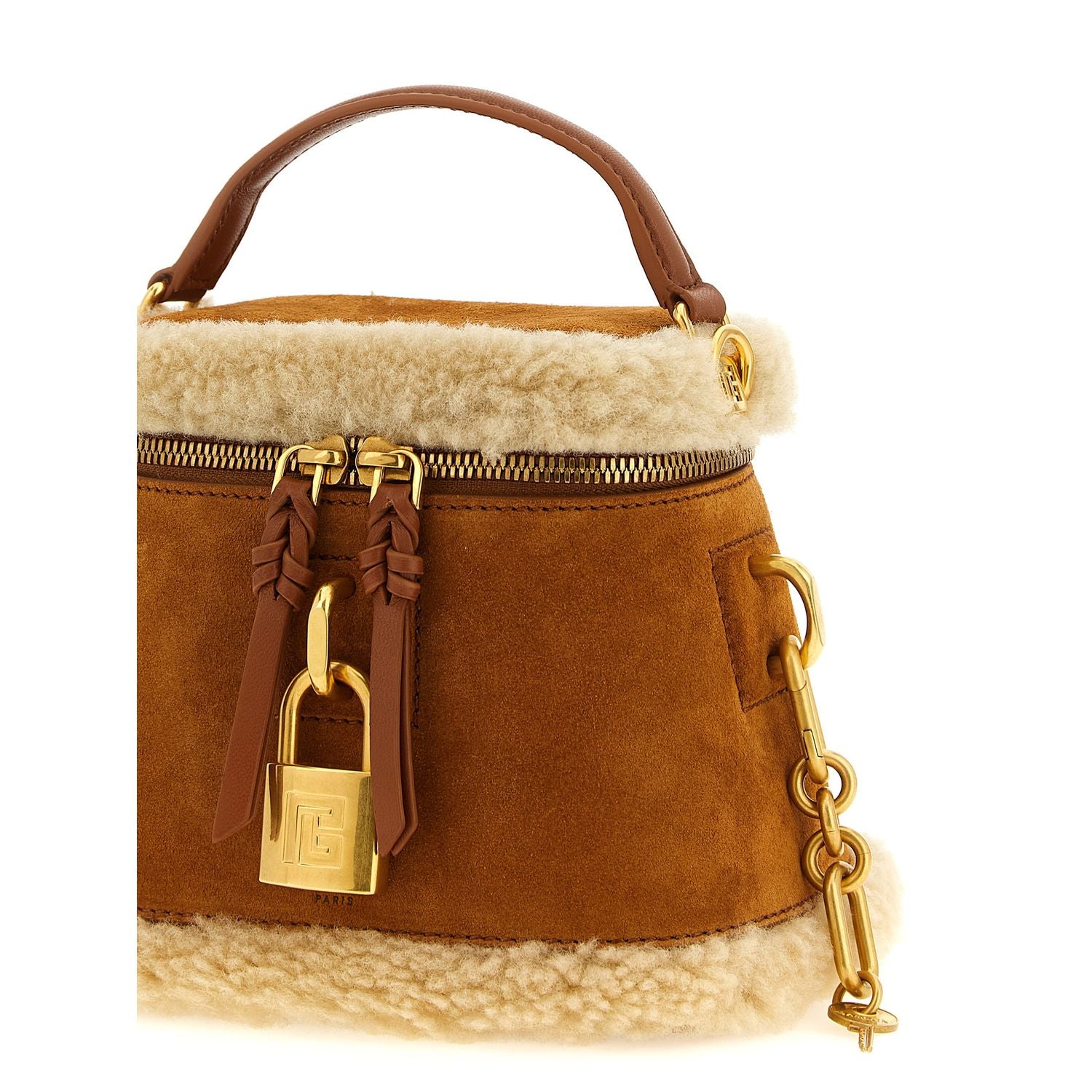 Balmain Brown Calfskin Handbag