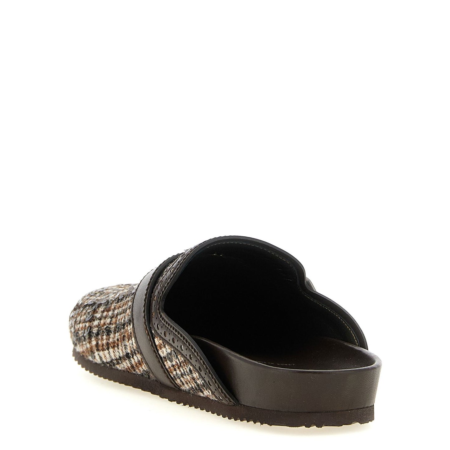 Brunello Cucinelli Brown Alpaca Leather Clogs