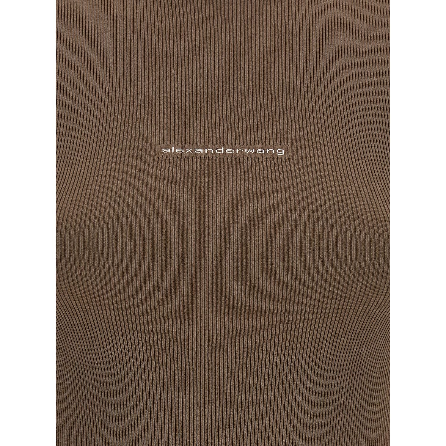 Alexander Wang Brown Polyamide T-Shirt