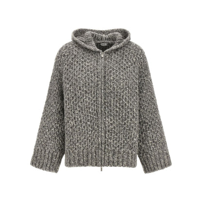 Peserico Gray Wool Cardigan