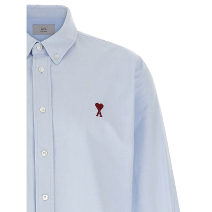 Ami Paris Blue Cotton Blouse