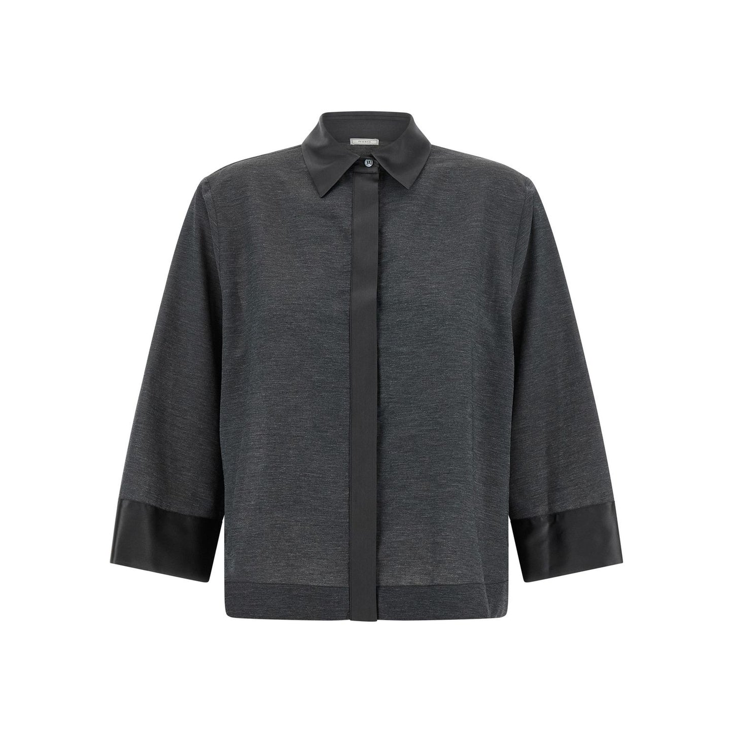 Peserico Gray Lyocell Blouse