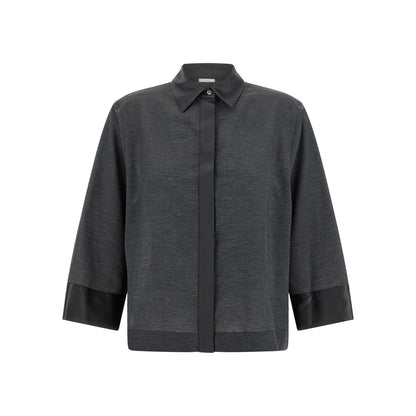 Peserico Gray Lyocell Blouse