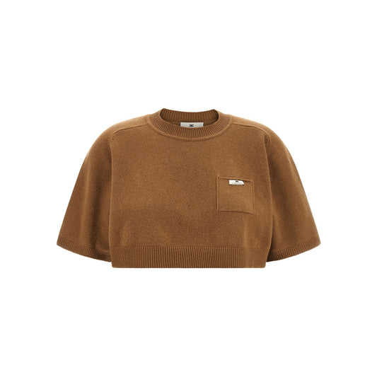 Elisabetta Franchi Brown Wool Sweatshirt