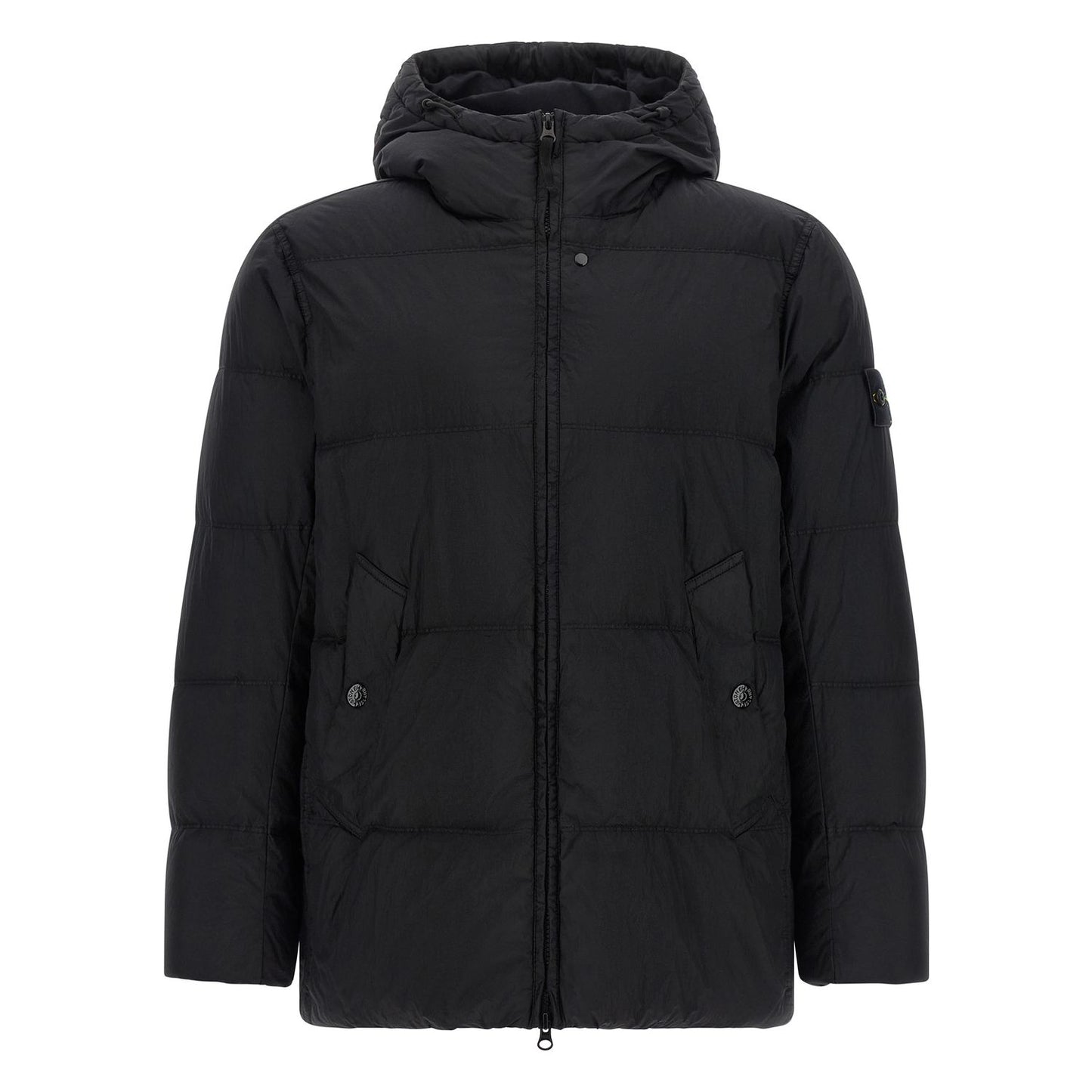 Stone Island Black Polyamide Full-Length Jacket
