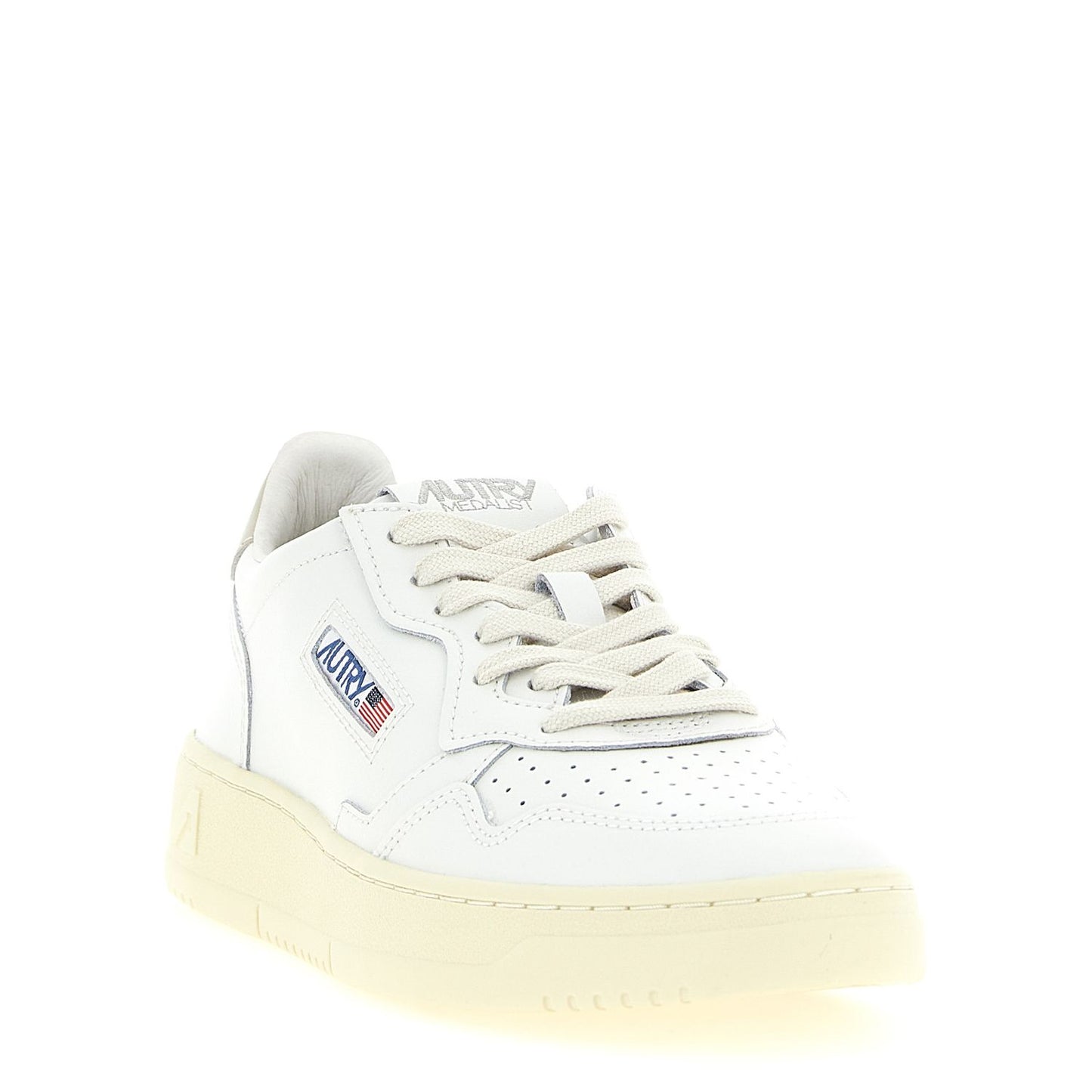 Autry Beige Cowhide Low Top Sneakers