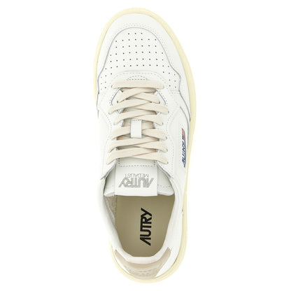 Autry Beige Cowhide Low Top Sneakers