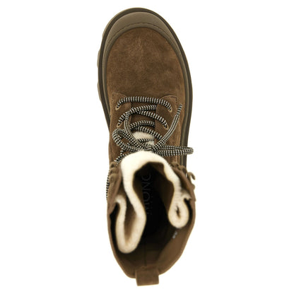 Moncler Brown Leather Lace-Up Boots