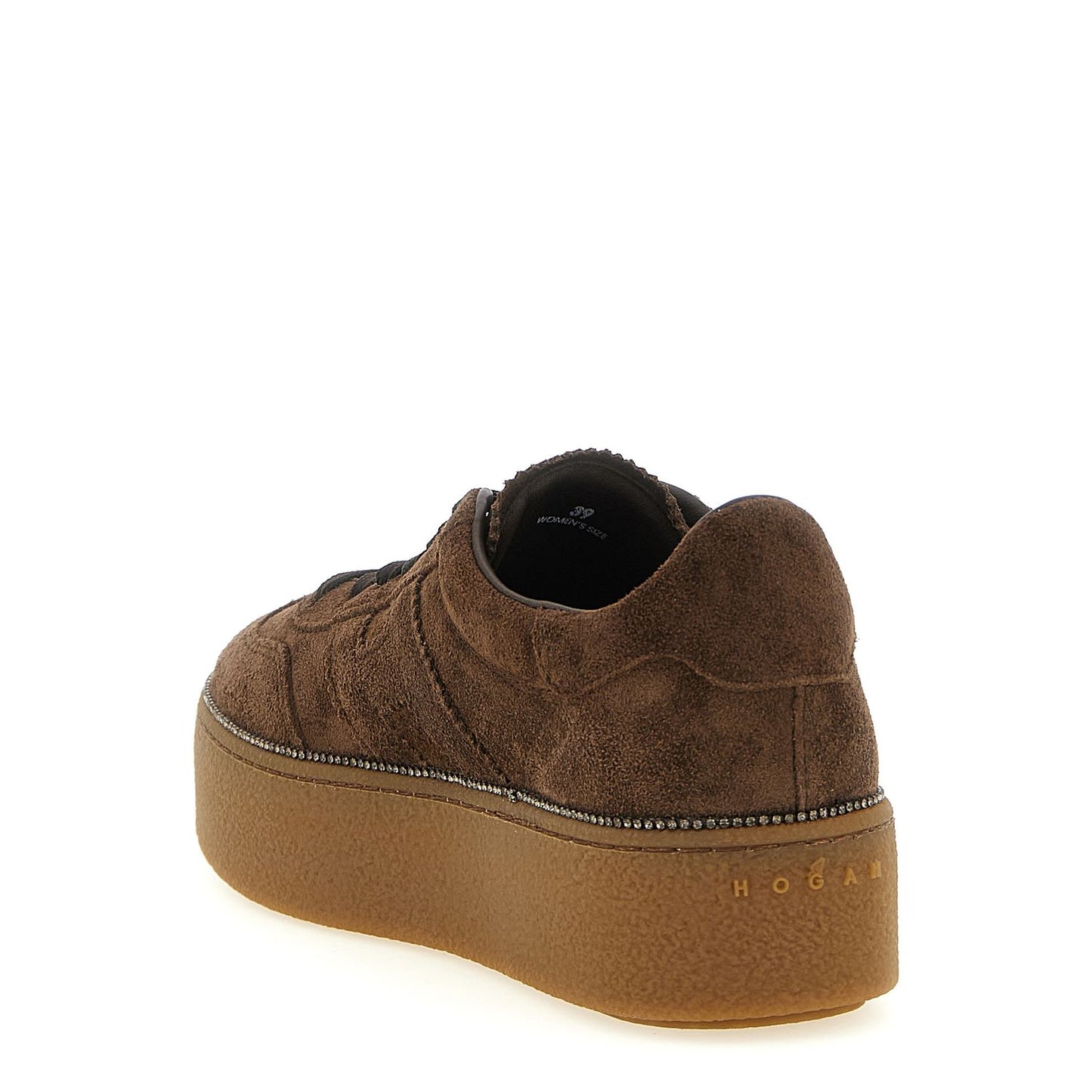 Hogan Brown Calfskin Platform Sneakers