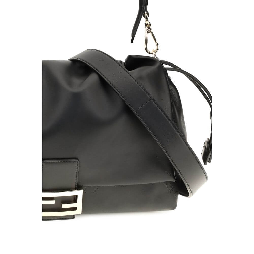 Fendi Black Calf Leather Bos Taurus Shoulder Bag