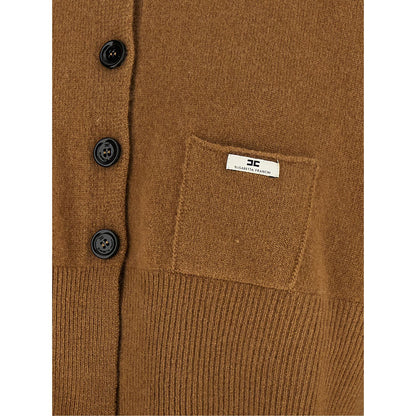 Elisabetta Franchi Brown Wool Cardigan