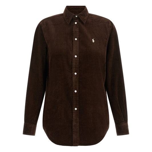 Polo Ralph Lauren Brown Cotton Blouse
