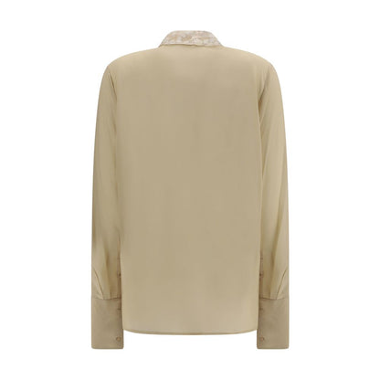 Fendi Beige Silk Dress Shirt