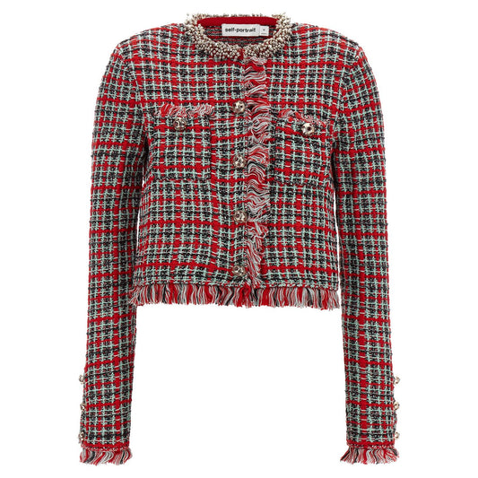 Self-Portrait Multicolor Cotton Full-Length Jacket