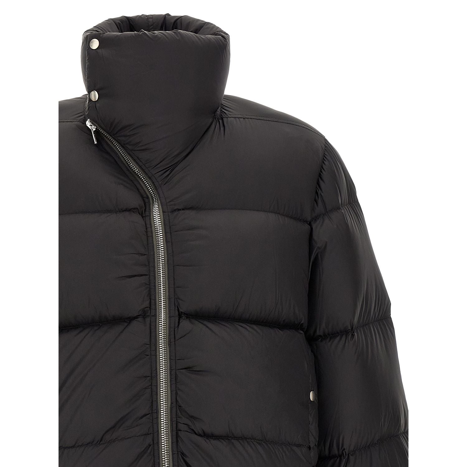 Rick Owens Black Nylon Full-Length Jacket