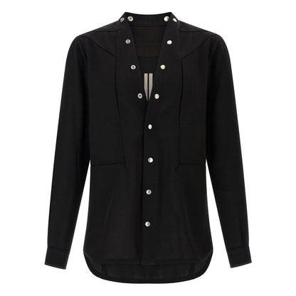Rick Owens Black Cotton Blouse