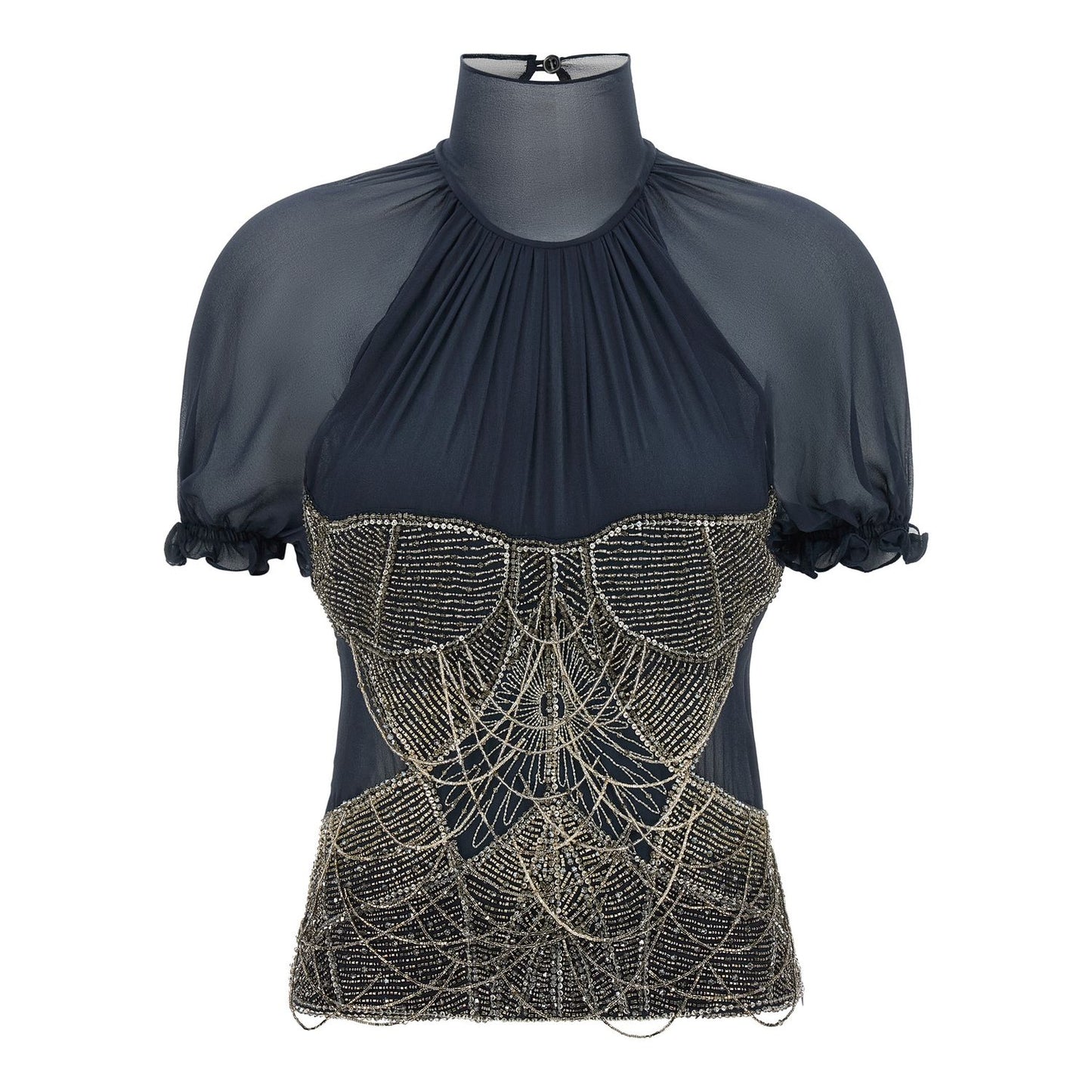The Attico Blue Silk Tank Tops