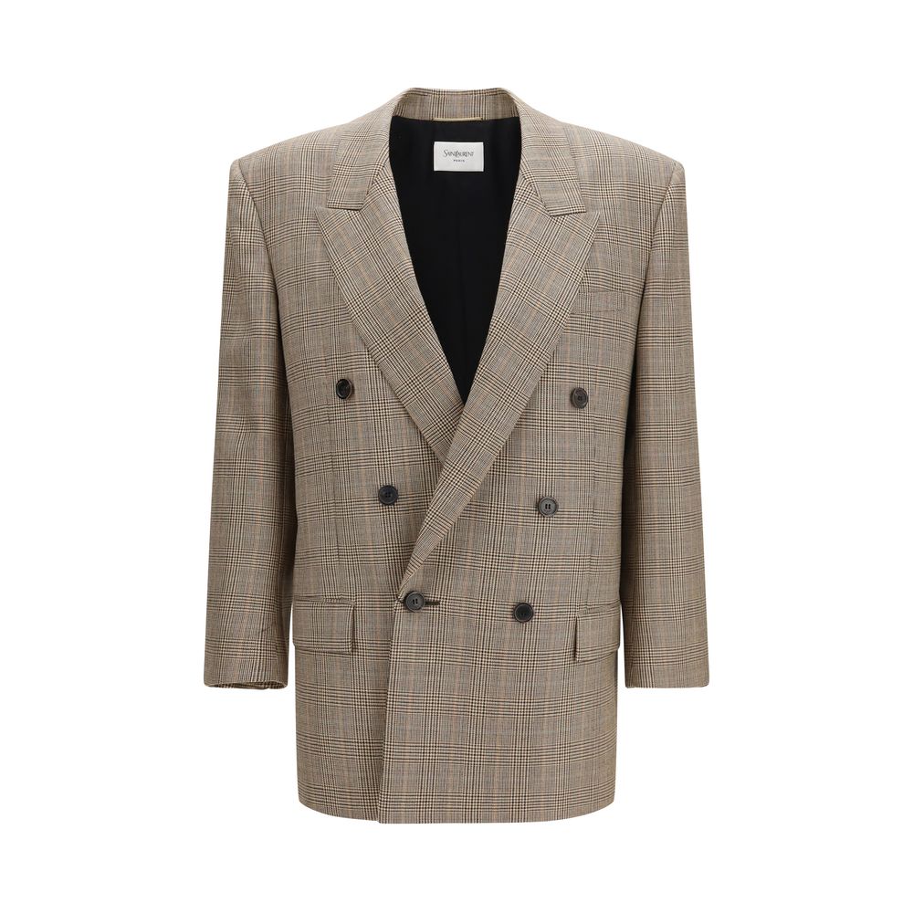 Saint Laurent Beige Wool Oves Aries Blazer