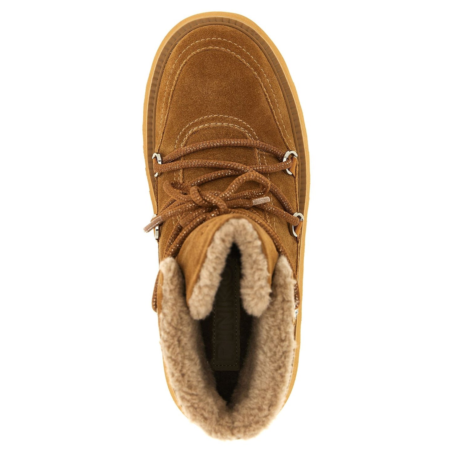 PINKO Brown Cowhide Flat Boots