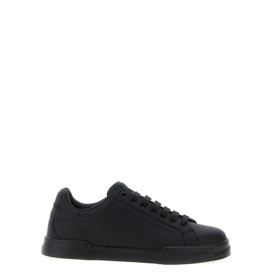 Dolce & Gabbana Black Calfskin Low Top Sneakers