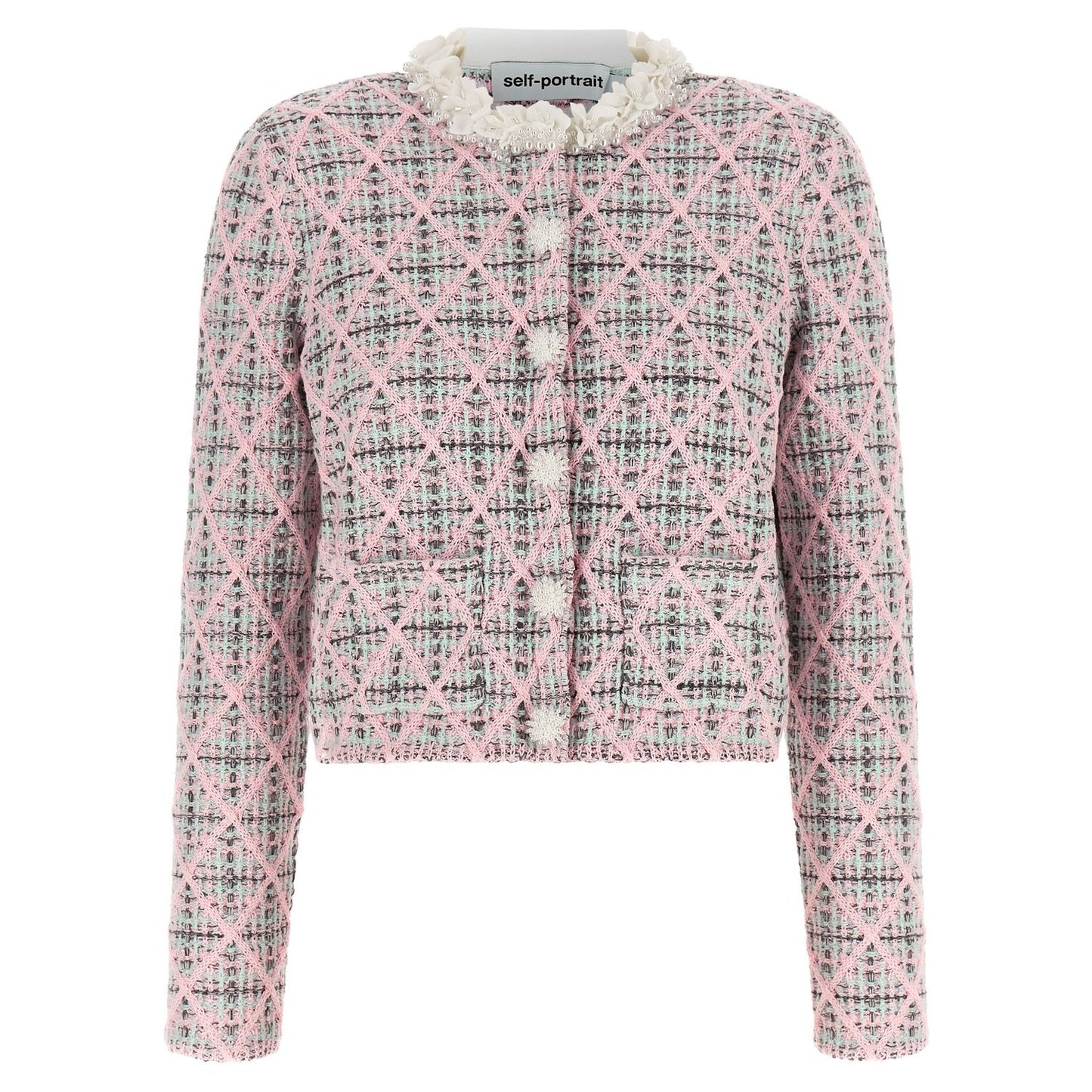 Self-Portrait Multicolor Cotton Cardigan