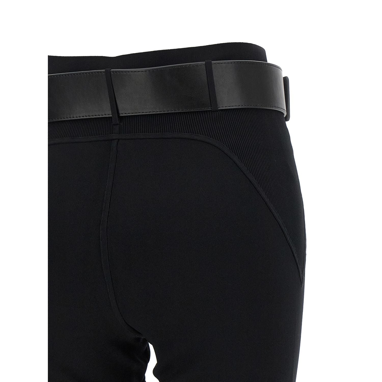 Self-Portrait Black Viscose Leggings