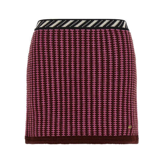 Versace Multicolor Virgin Wool Long Skirt