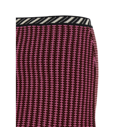 Versace Multicolor Virgin Wool Long Skirt
