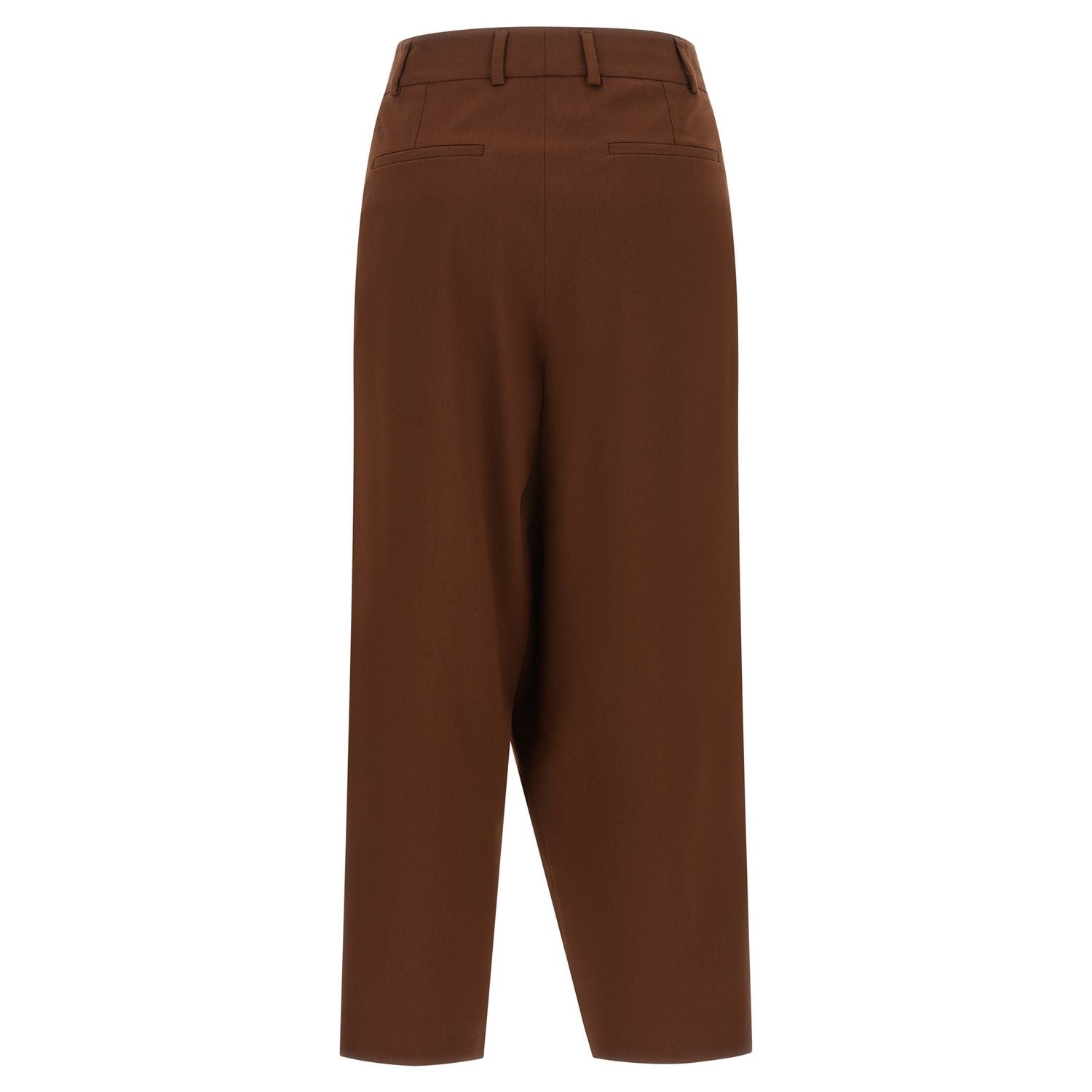 Alberto Biani Brown Wool Cropped Pants