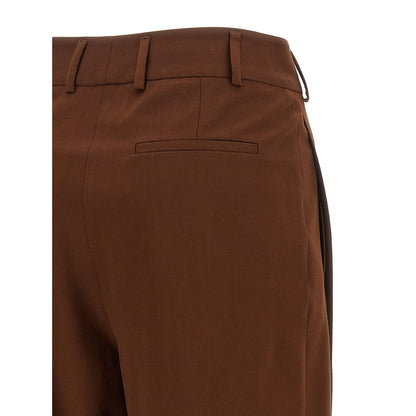 Alberto Biani Brown Wool Cropped Pants