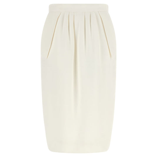Stella McCartney White Polyester Midi Skirt