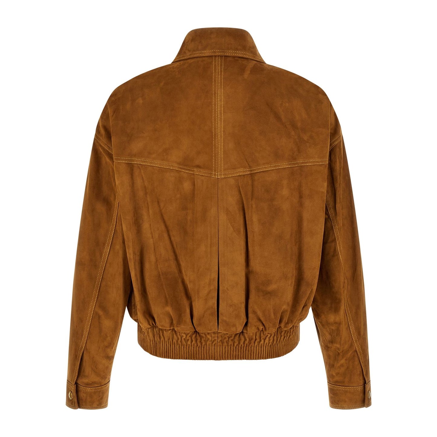 Versace Brown Lamb Leather Leather Jacket
