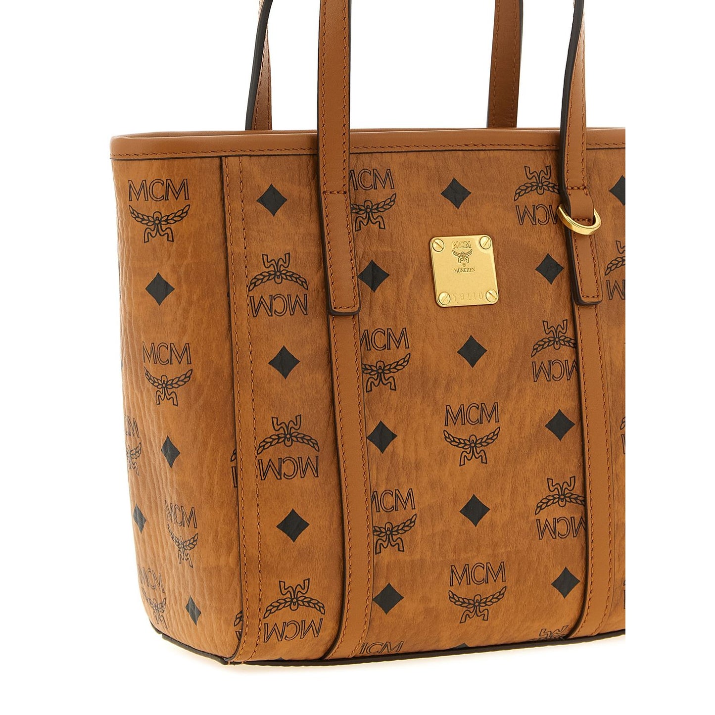 MCM Brown Polyethylene Tote Bag