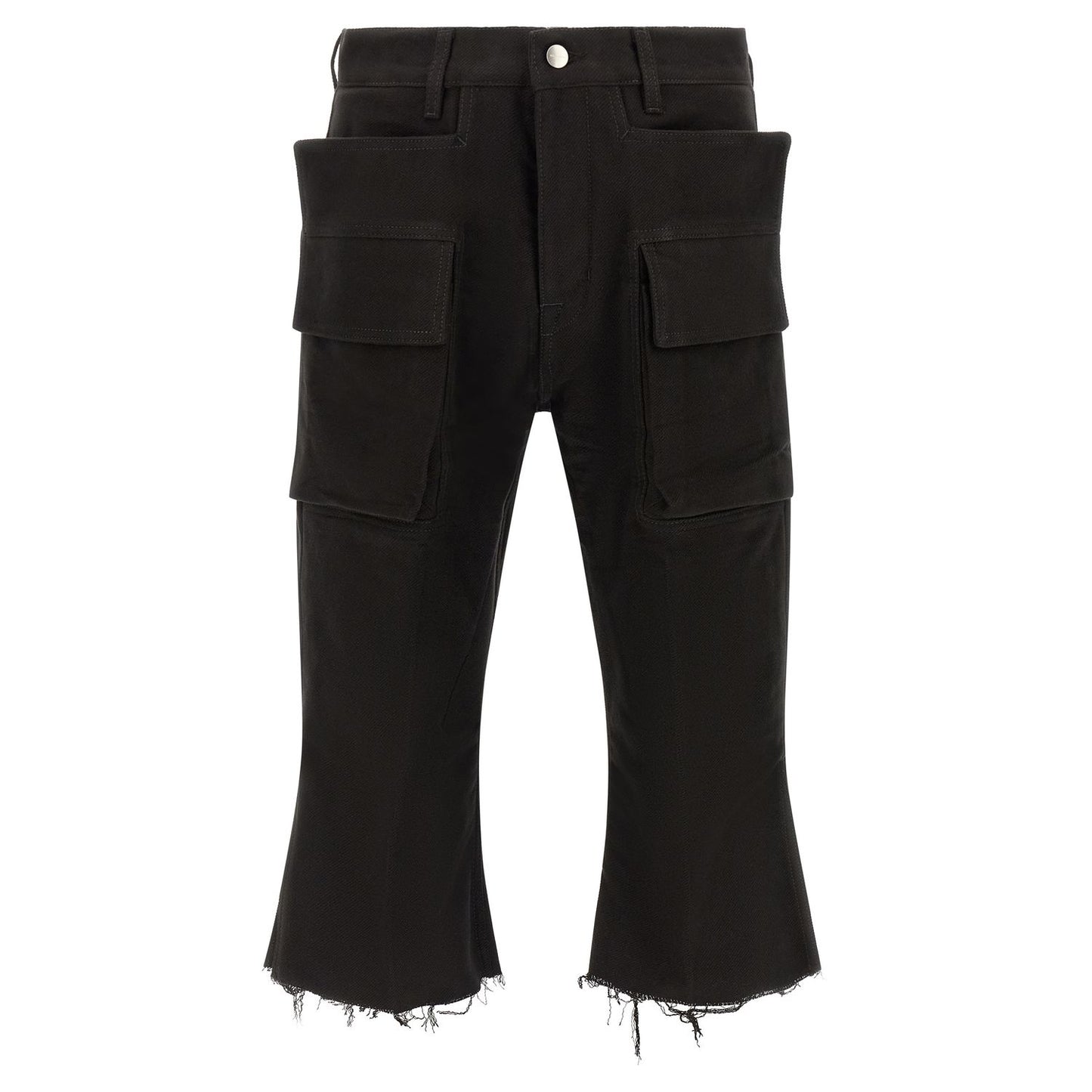 Rick Owens Black Cotton Cargo Pants