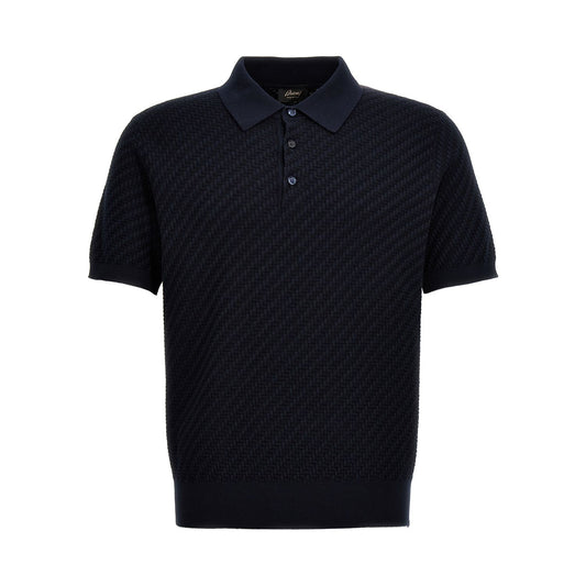 Brioni Blue Cotton Polo Shirt