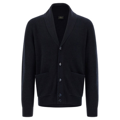 Brioni Blue Cashmere Cardigan