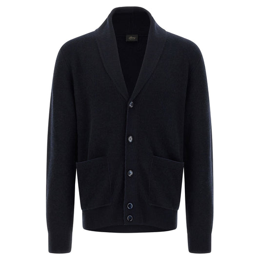Brioni Blue Cashmere Cardigan