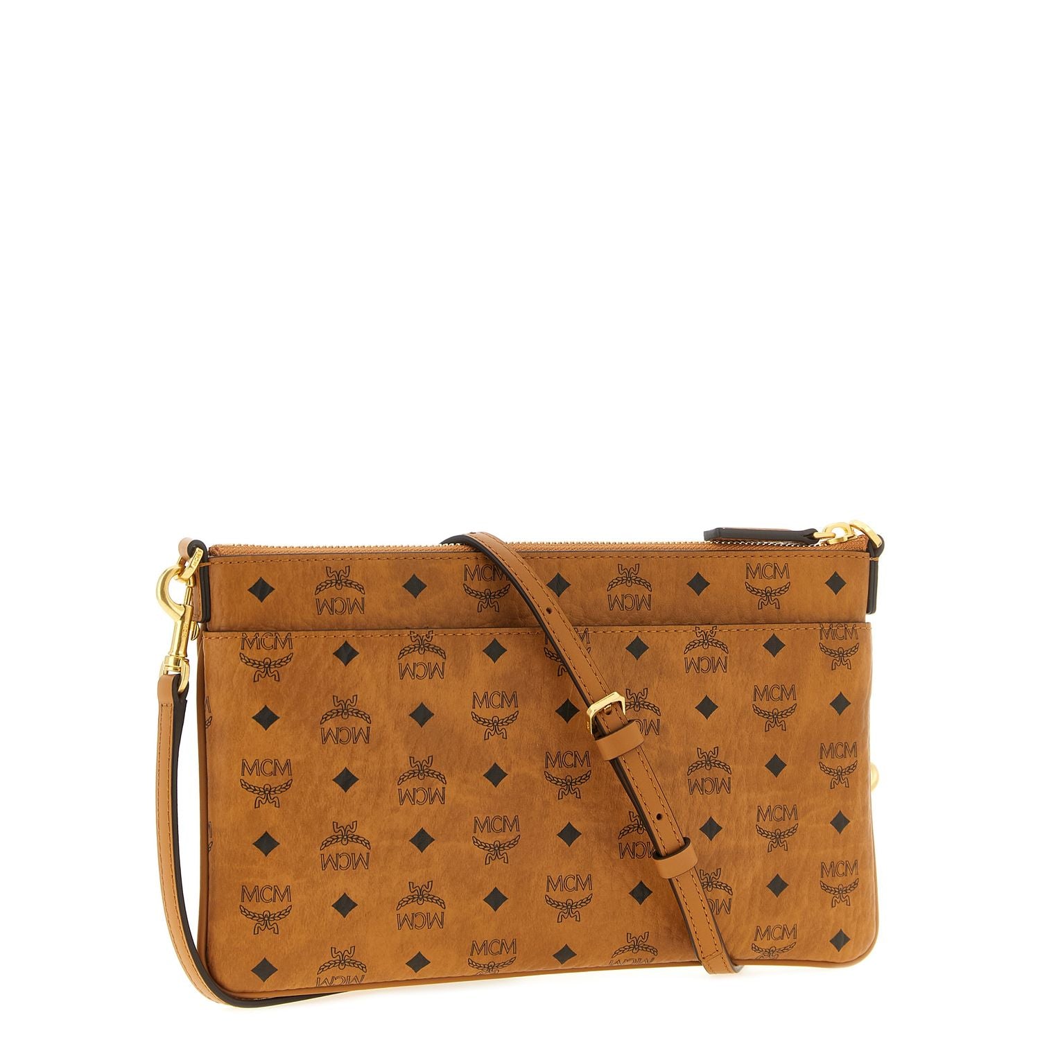 MCM Brown Polyethylene Clutch Bag