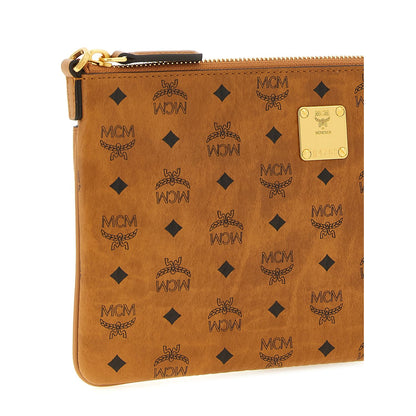 MCM Brown Polyethylene Clutch Bag