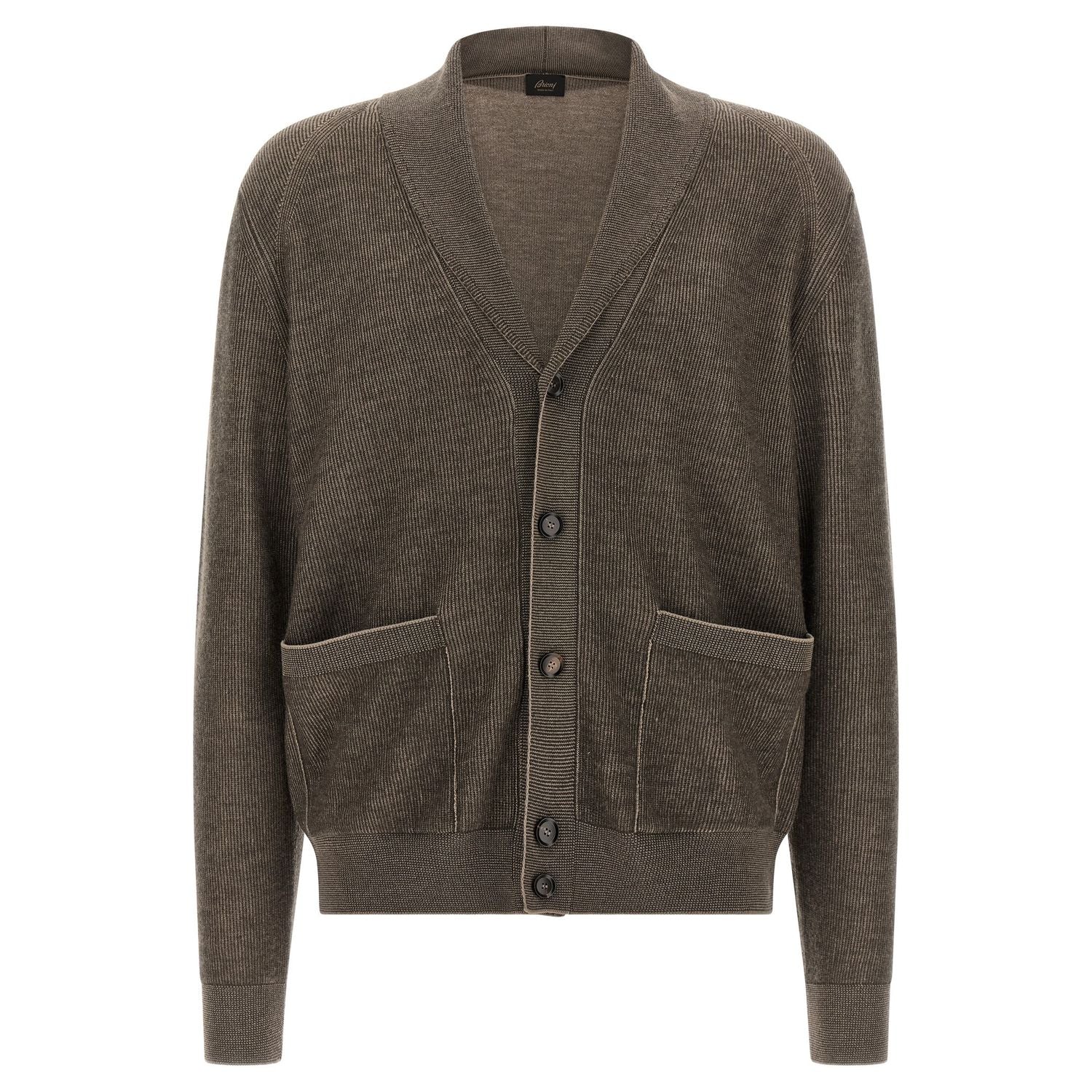 Brioni Brown Cashmere Cardigan