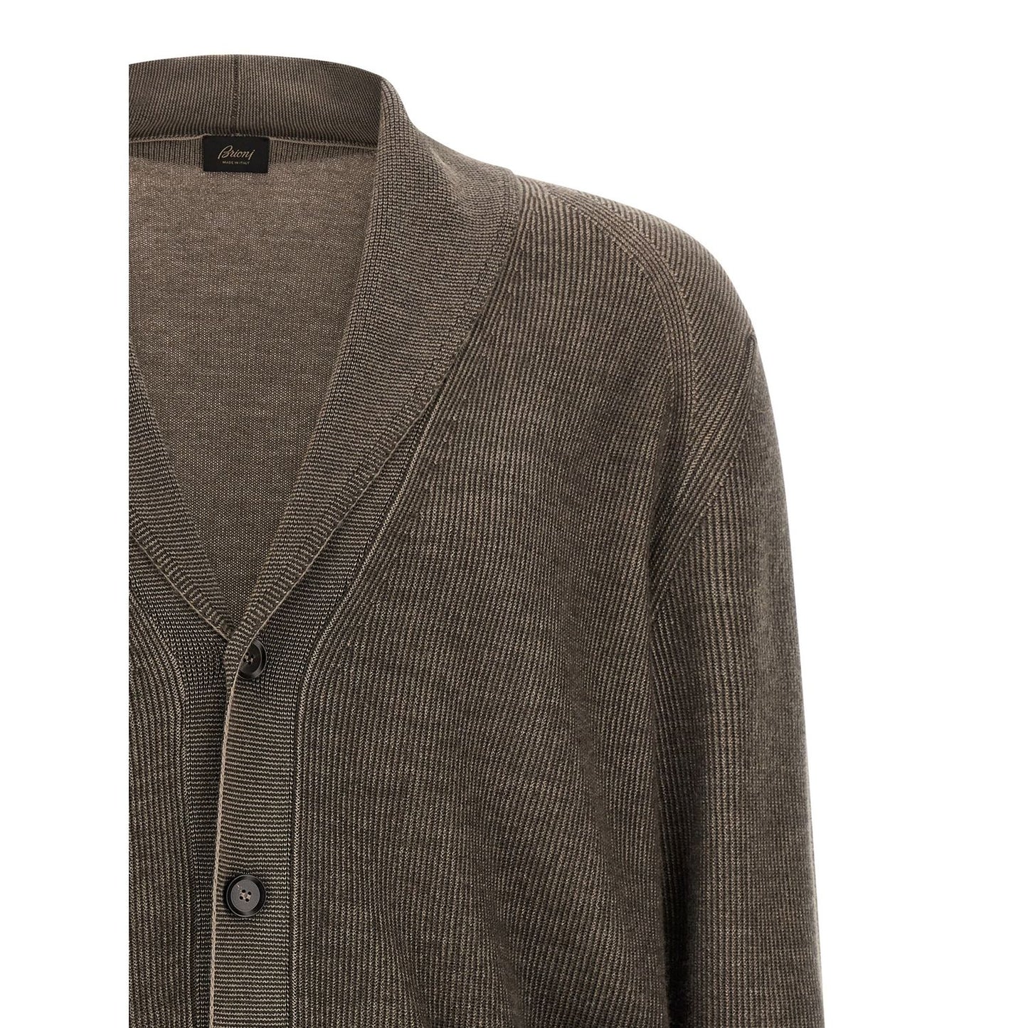 Brioni Brown Cashmere Cardigan