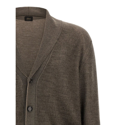 Brioni Brown Cashmere Cardigan