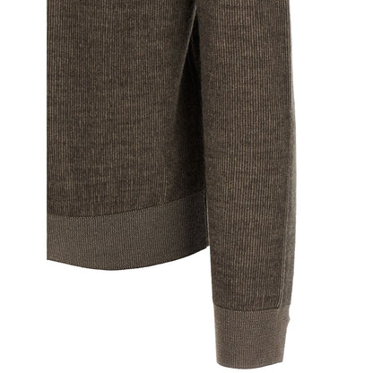 Brioni Brown Cashmere Cardigan